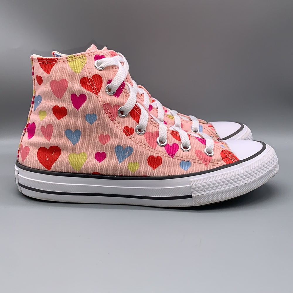Converse Kids Sneakers - Pink with Multicolor Hearts